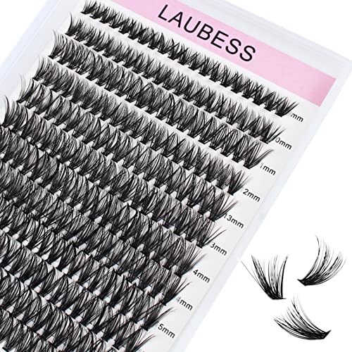 Cluster Lashes 240pcs 40D DIY Eyelash Extension D Curl Long Individual Lashes Mixed Tray Faux Mink Lash Clusters Extensions 0.07 0.10 Black (40D-0.07D-9-16mm)