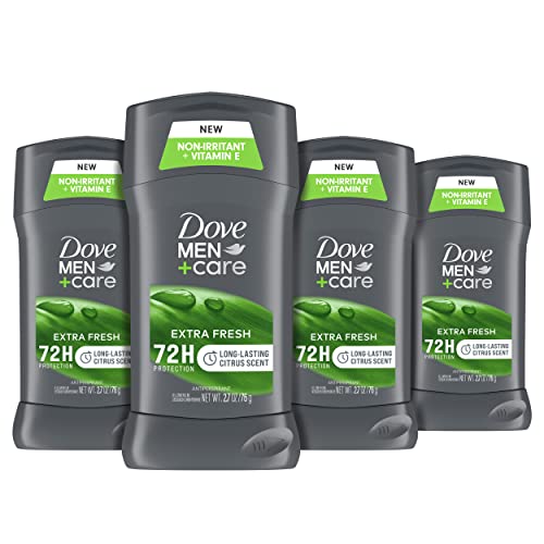 Dove Men+Care Antiperspirant Deodorant With 72-hour sweat and odor protection Extra Fresh Antiperspirant for men formulated with vitamin E and Triple Action Moisturizer | 2.7 Ounce (Pack of 4)