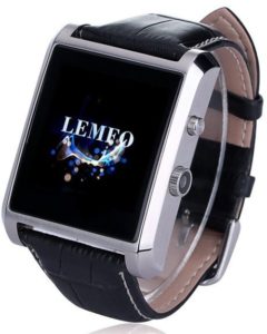 6. LEMFO Bluetooth Leather Smart Watch