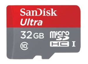 2. SanDisk Ultra 32GB microSDHC Card